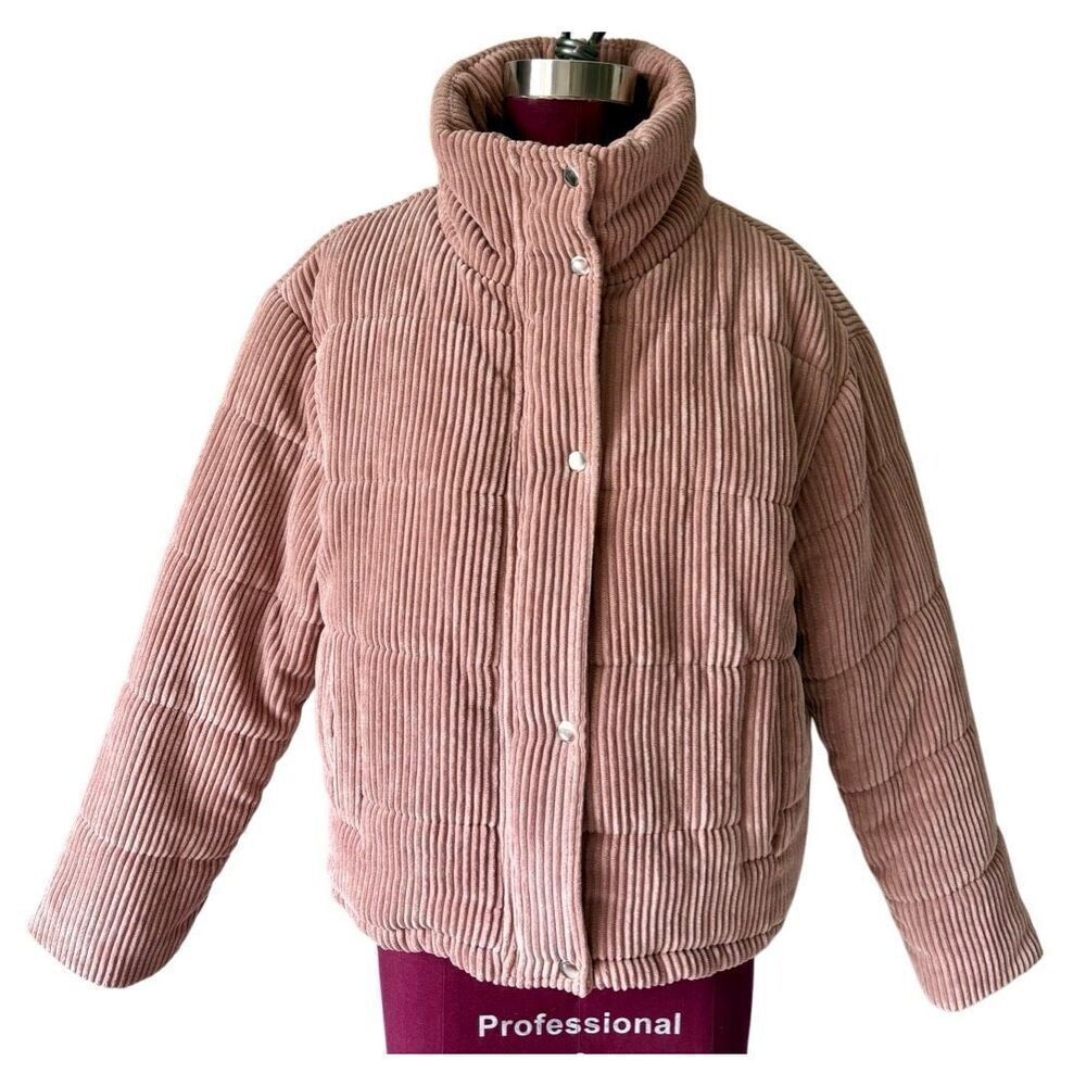 7 For All Mankind Corduroy Dust Rose Pink Bomber Jacket size S - Picture 2 of 14